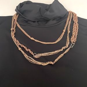 Copper tone metal chain necklace
